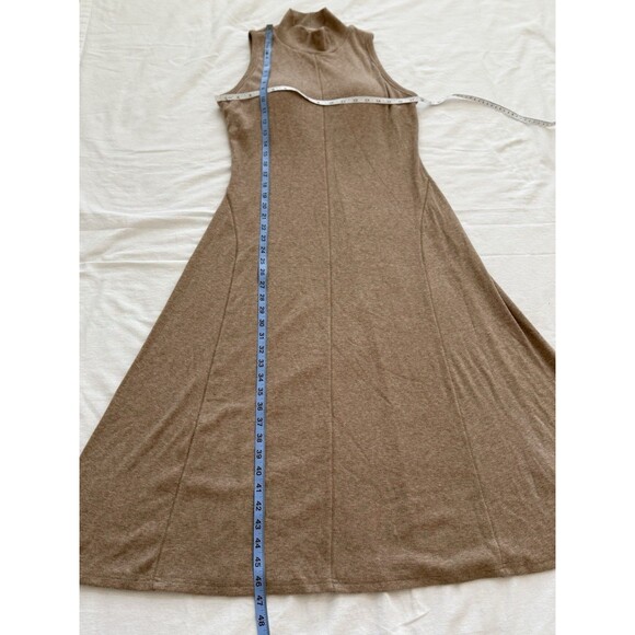 OGL Women’s Mockneck Midi Tank Brami Dress Heather Taupe XL Ribbed Stretch Soft - Picture 13 of 13